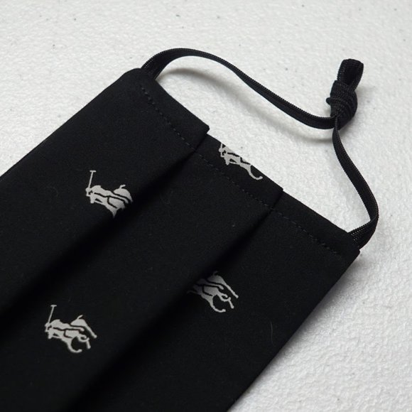 Face Mask Black w White Pony Handmade Two Sizes - Picture 1 of 4